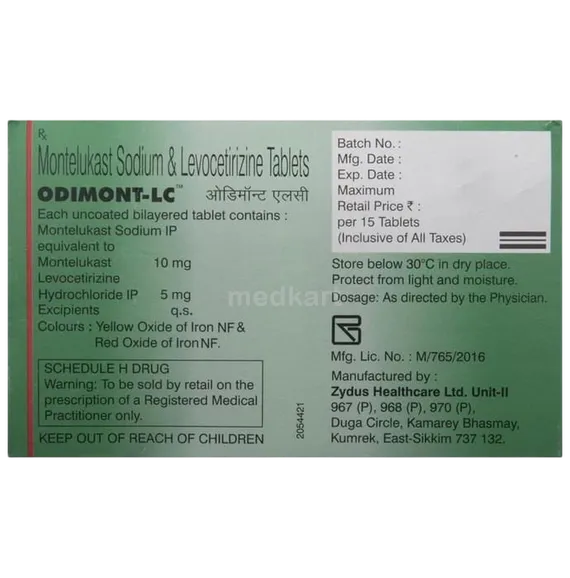 odimont lc tablet 15's